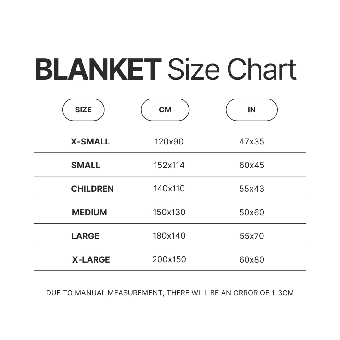 Blanket Size Chart - Yorkshire Terrier Gifts