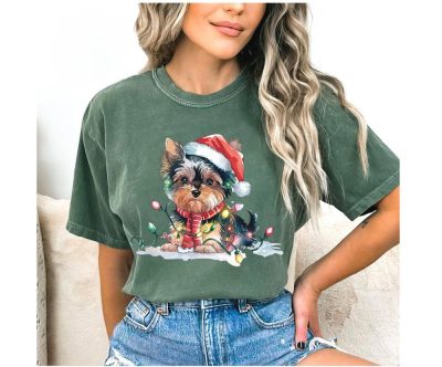 Christmas Yorkie Lover Holiday T shirt - Yorkshire Terrier Gifts