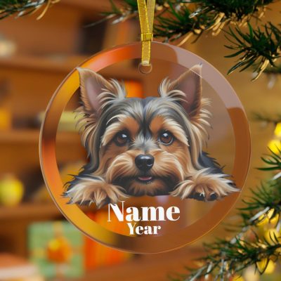 Yorkshire Terrier Memorial Glass Ornament - Yorkshire Terrier Gifts