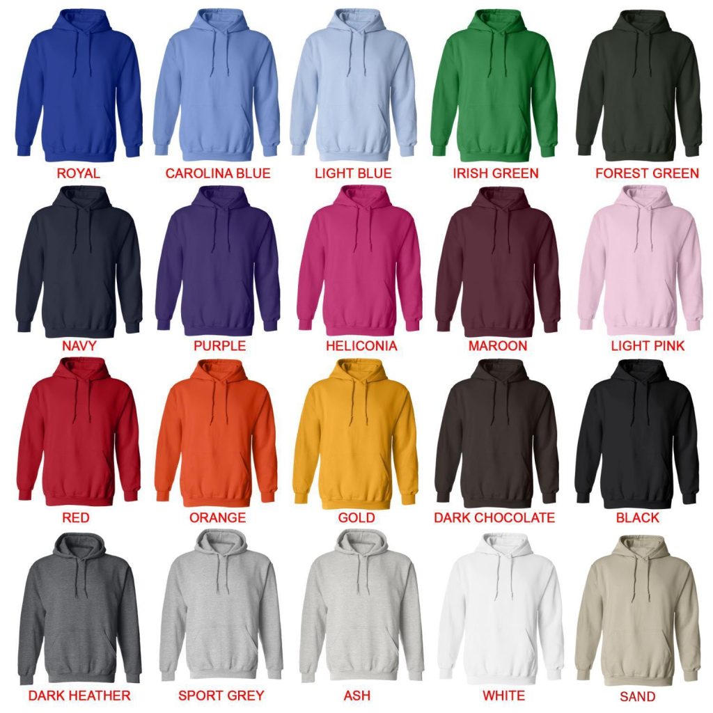 hoodie color chart - Yorkshire Terrier Gifts